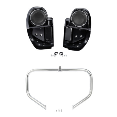 Lower Vented Leg Speaker Pod Crash Bar Fit For Harley Touring Road King 2014-Up
