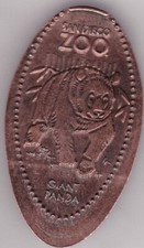 Elongated Souvenir Penny: SAN DIEGO ZOO (GIANT PANDA)  Z  375