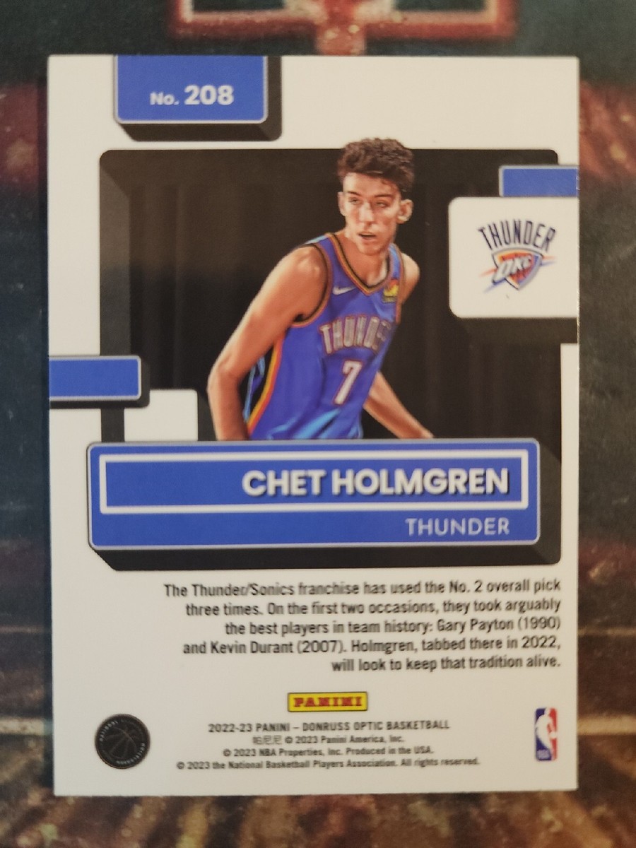 2022-23 Optic Chet Holmgren Rated Rookie #208 OKC NBA Champs