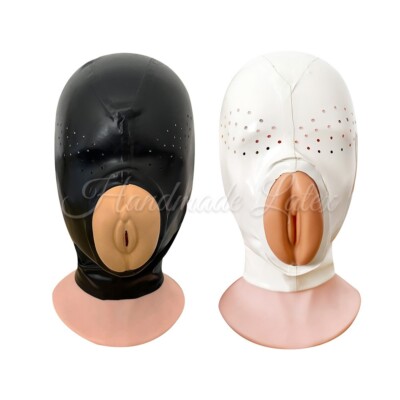 Latex Hood Artificial Vagina Rubber Mask Eye Mesh BDSM Fetish Party  Roleplay US | eBay