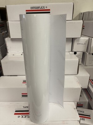 White Gloss  Vinyl 24 '' x 50 yards  ( 150 Feet  ) Plotter ok Glossy Interflex 