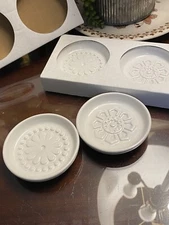 Ikea Sauce Dish Set of 2 White/Medallion Pattern 3.25" New (2 Available)