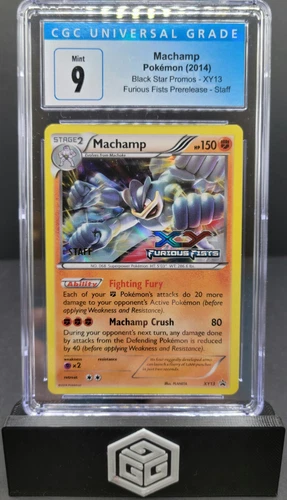 Machamp XY13 Staff Promo Furious Fists Prerelease CGC 9 MINT Pokemon TCG
