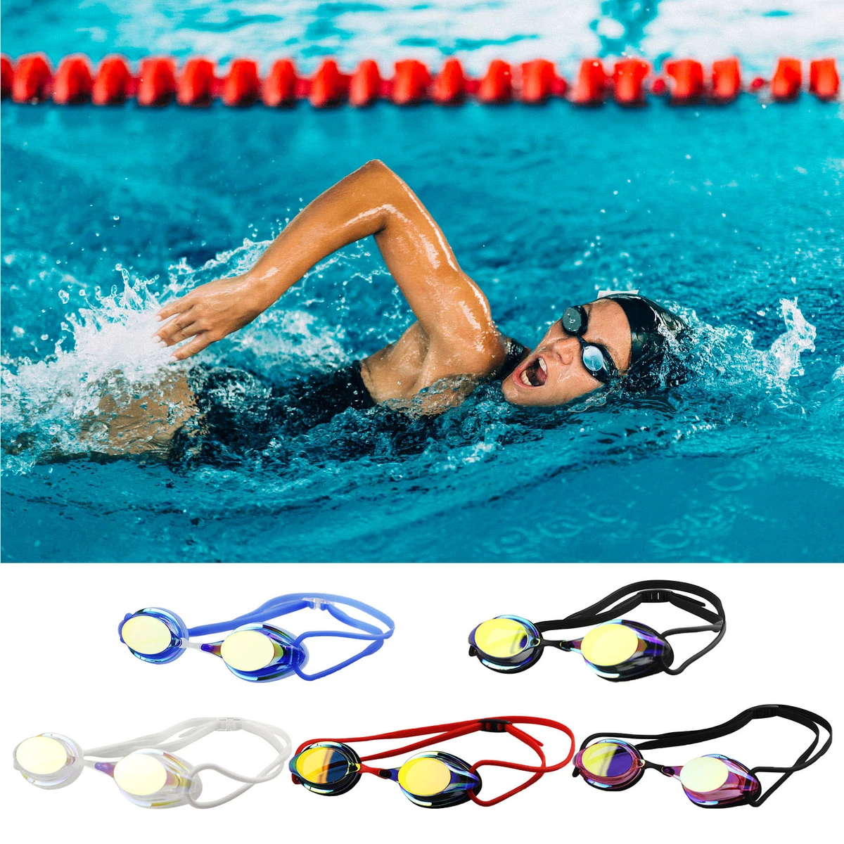 Adults Swim Professional Swimming Goggles Competition Anti-fogging  Water-proof