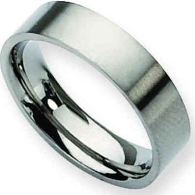 Titanium 6mm Brushed Mens Wedding Ring Band Size 12