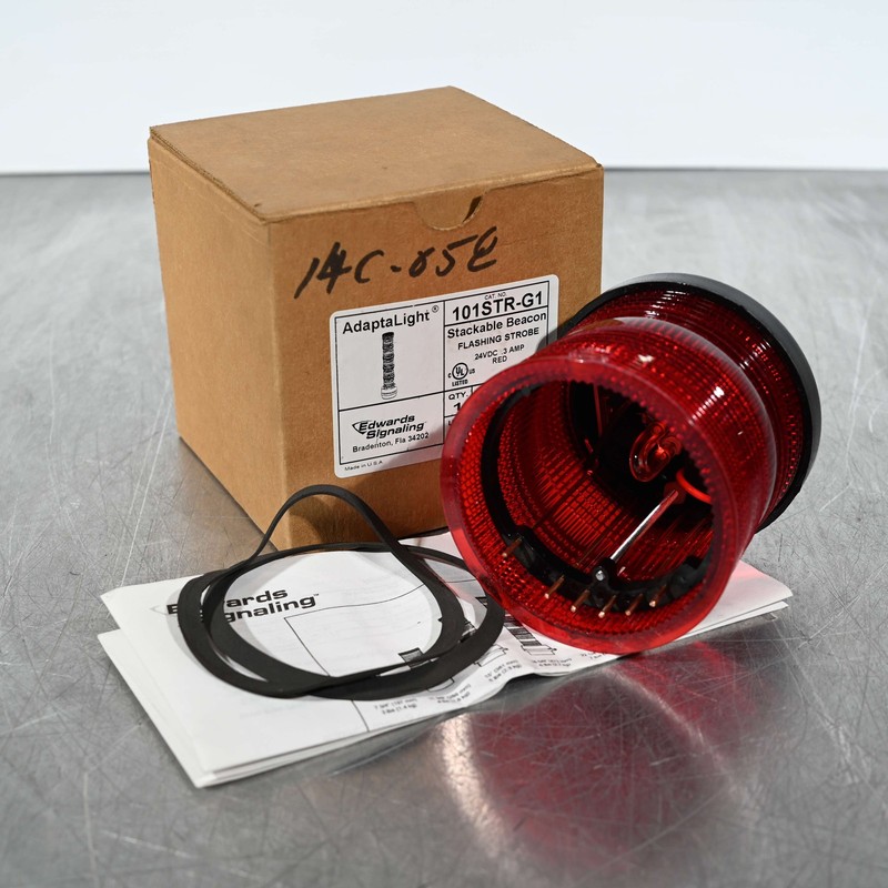 Edwards 101STR-G1 Stackable Beacon Flashing Strobe Light 24VDC Red