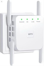 WIFI EXTENDER 1200MBPS DUAL BAND REPEATER BOOSTER W/ETHERNET, COVERS 4500 SQ FT
