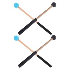 2 Pairs Glockenspiel Sticks, 9.1in Rubber Xylophone Mallet Percussion with Wood