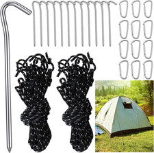 36 Pcs Inflatable Stakes and Tethers Kit Heavy Duty Aluminum Tent Stakes with 6.
