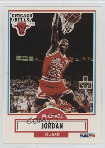 1990-91 Fleer Michael Jordan (Black Line Above Biographical Information) HOF c8r