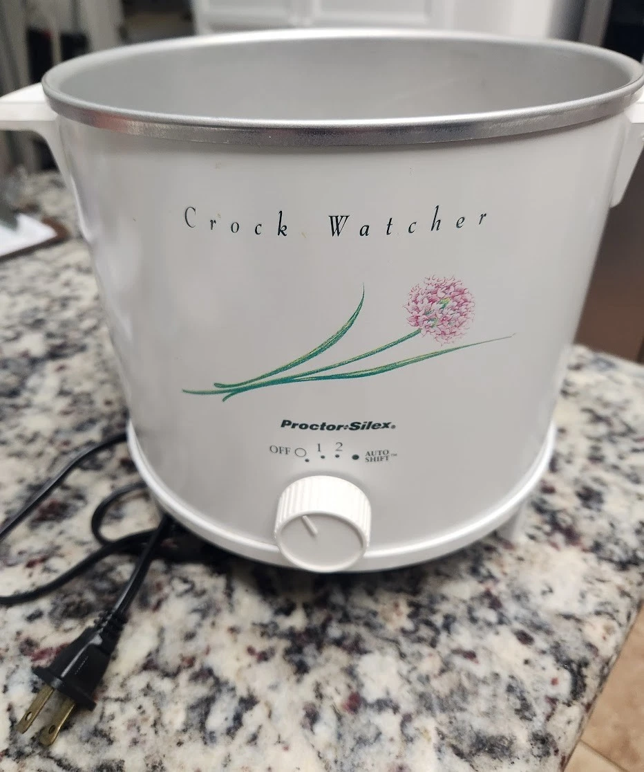 Vintage Proctor Silex 4 Qt. Crock Watcher Slow Cooker Model 33450