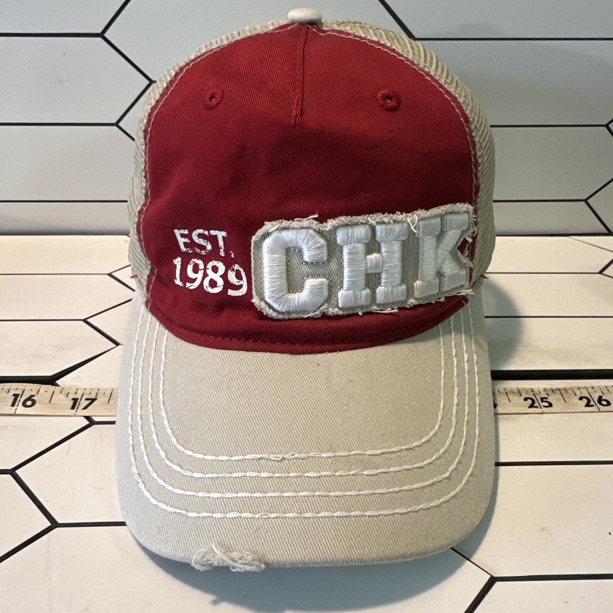 Chesapeake Energy, Okc Trucker Hat, Rare, Htf, Distressed, Embroidered Oil & Gas