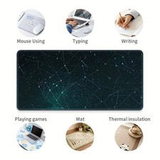 40 90cm Large Starry Night Mouse Pad - Non-Slip Rubber Desk Mat with Abstract Ce