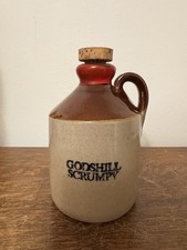 Godshill Pottery Studio Pottery Small Bottle Vintage Fl. 5oz Brown Glaze
