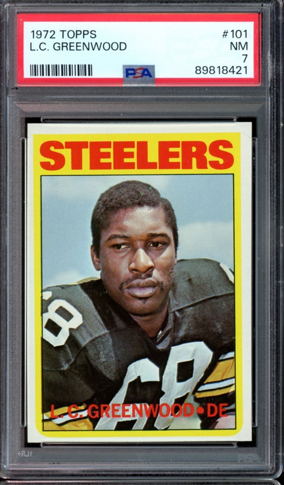 1972 Topps Football #101 L.C. Greenwood PSA 7 *d2
