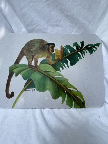 6 Beautiful Placemats Jungle Animal Artist Dominique Jardy Hi-end Cork Backed - Picture 10 of 16