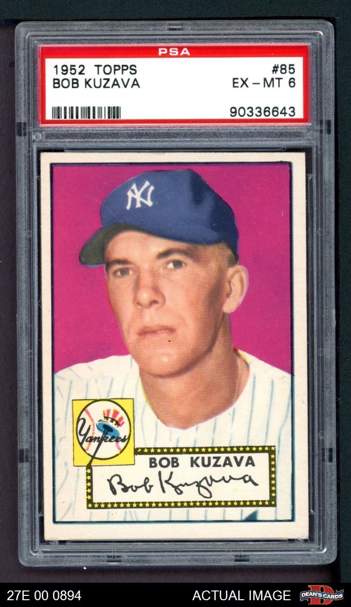 1952 Topps #85 Bob Kuzava Yankees PSA 6 - EX/MT