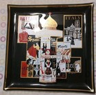 MCM Vintage Bar Ware Black Glass Dan Baird Platter 1960’s Travel — photo 1