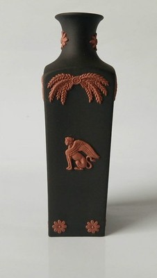 Wedgwood Vase schwarz Jasperware und Terrakotta ägyptische Knospe - Jaspis