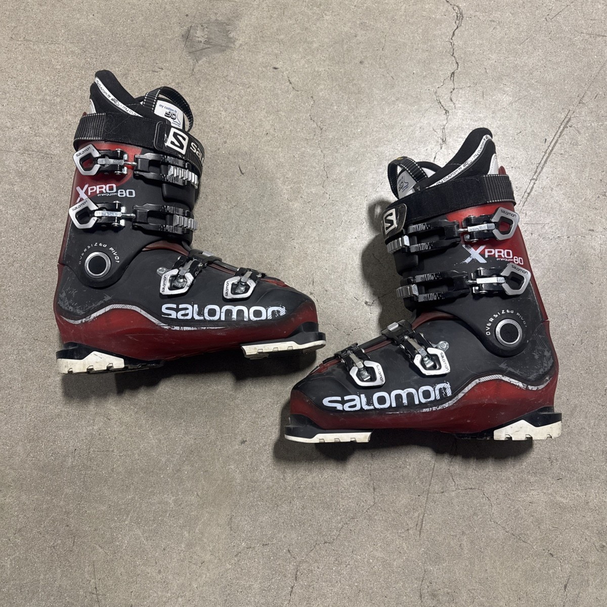 Salomon X Pro 80 Energyzer Men's Ski Boots Size 28.5 Black Red