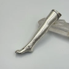 Vtg Novelty Womans Leg Butane Lighter Metal Silvertone Foot