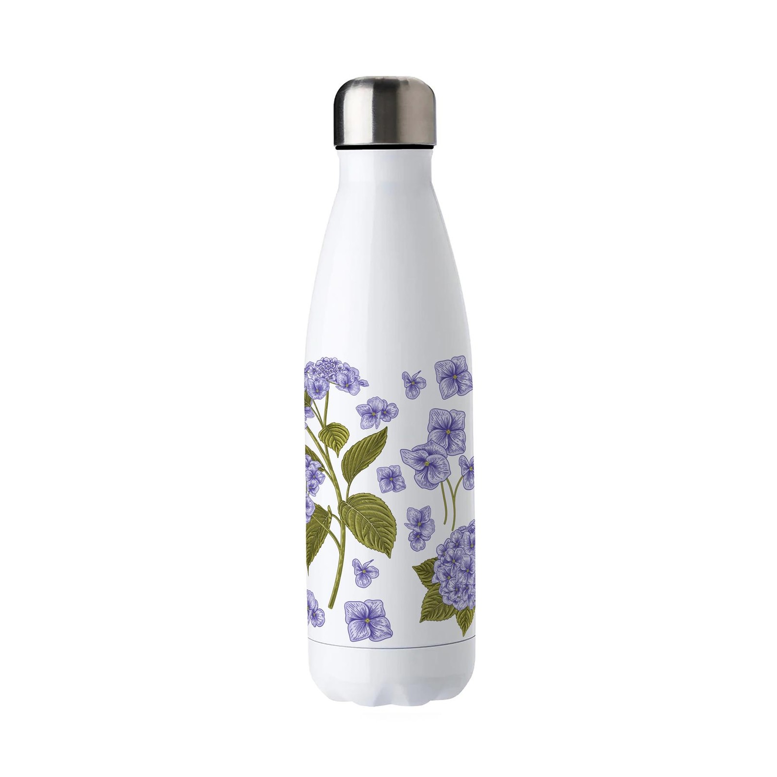 Hydrangea Stainless Steel 500ml Water Bottle - Garden Flowers Presents for Her