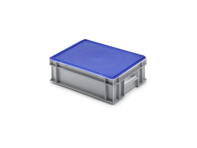Unibox Stapel- und Transportkasten 400x300x132 mm (LxBxH), mit Auflagedeckel