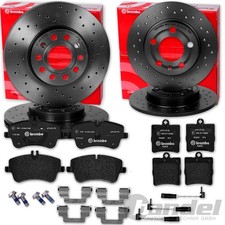 brembo SPORT BREMSSCHEIBEN + BEL&Auml;GE VORNE HINTEN f&uuml;r MERCEDES C-KLASSE W203 W209