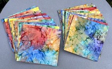 Lot de 24 serviettes en coton tie-dye arc-en-ciel fait main