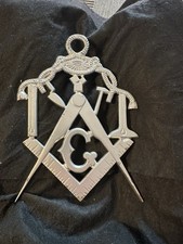 Vintage Masonic Metal Chromed Or Nickel Symbols From Estate 