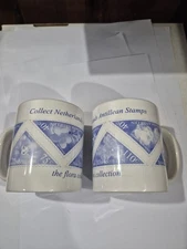 Netherlands Antilles Coffee Mugs - Collect stamps Flora Collection set of 2