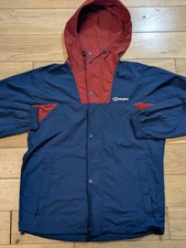 Vintage Berghaus Hooded Windbreaker Jacket - Navy/Red - Mens M