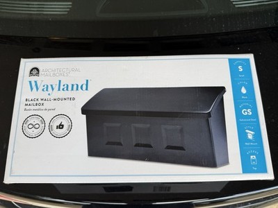 NEW Architectural Mailboxes Wayland Black Galvanized Steel Wall Mount Mailbox