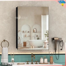 20.1 in. x 25.4 in. Single Door Medicine Wall Mounted Cabinet w Mirror Door