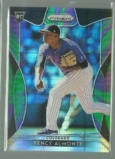 2019 Panini Prizm Prizms Hyper Purple and Green #274 Yency Almonte (ref 78923)