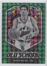2019-20 Panini Mosaic Old School Green Mosaic Prizm John Stockton #5 HOF 9yu