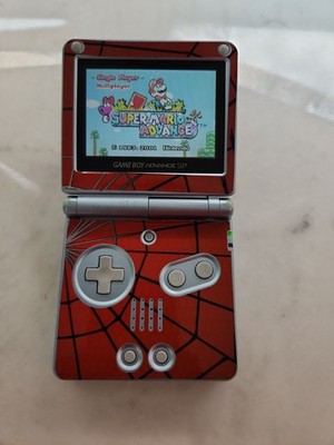Nintendo Game Boy Advance SP AGS-101 Silver Handheld w/ Super Mario Advance 