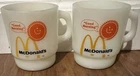 Vintage McDonald's Good Morning Milk Glass Coffee Mug Set of 2