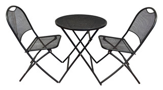 Kettler Metal Mesh Bistro Set Folding Table & 2 Chairs Garden K13 O355