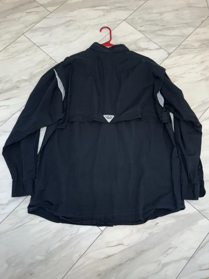 Camisa Columbia PFG Para Hombres Talla XXL Negra Omni-Sombra UPF Pesca Ventilada Manga Larga Foto 3 de 4