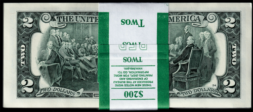 USPC FR#1941K 100X $2 2017 A FRN DALLAS SEQ #'D GEM UNC (W/ BEP STRAP) - Picture 2 of 12