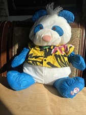 Vintage Fisher Price WILD PUFFALUMPS PANDA BEAR WHITE BLUE Shirt 1987 8053