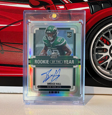 Panini 2022 Contenders Optic Breece Hall Jets ROY-BH Rookie Auto /75