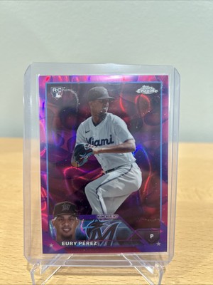 2023 Topps Chrome Update Pink Lava Lamp Eury Perez RC /299 Miami