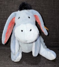 Steiff Disney Eeyore Plush Winnie the Pooh Button in Ear 024603 Gray Donkey
