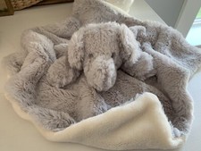 Koala Baby Gray Elephant Lovey Plush Rattle Thick Soft Security Blanket Toy EUC