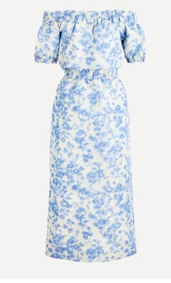j crew off shoulder dress J.Crew Mercantile Women's Flocked Polka Dot Off-the-Shoulder Dress (0, Plum) at Amazon Women's Clothing store