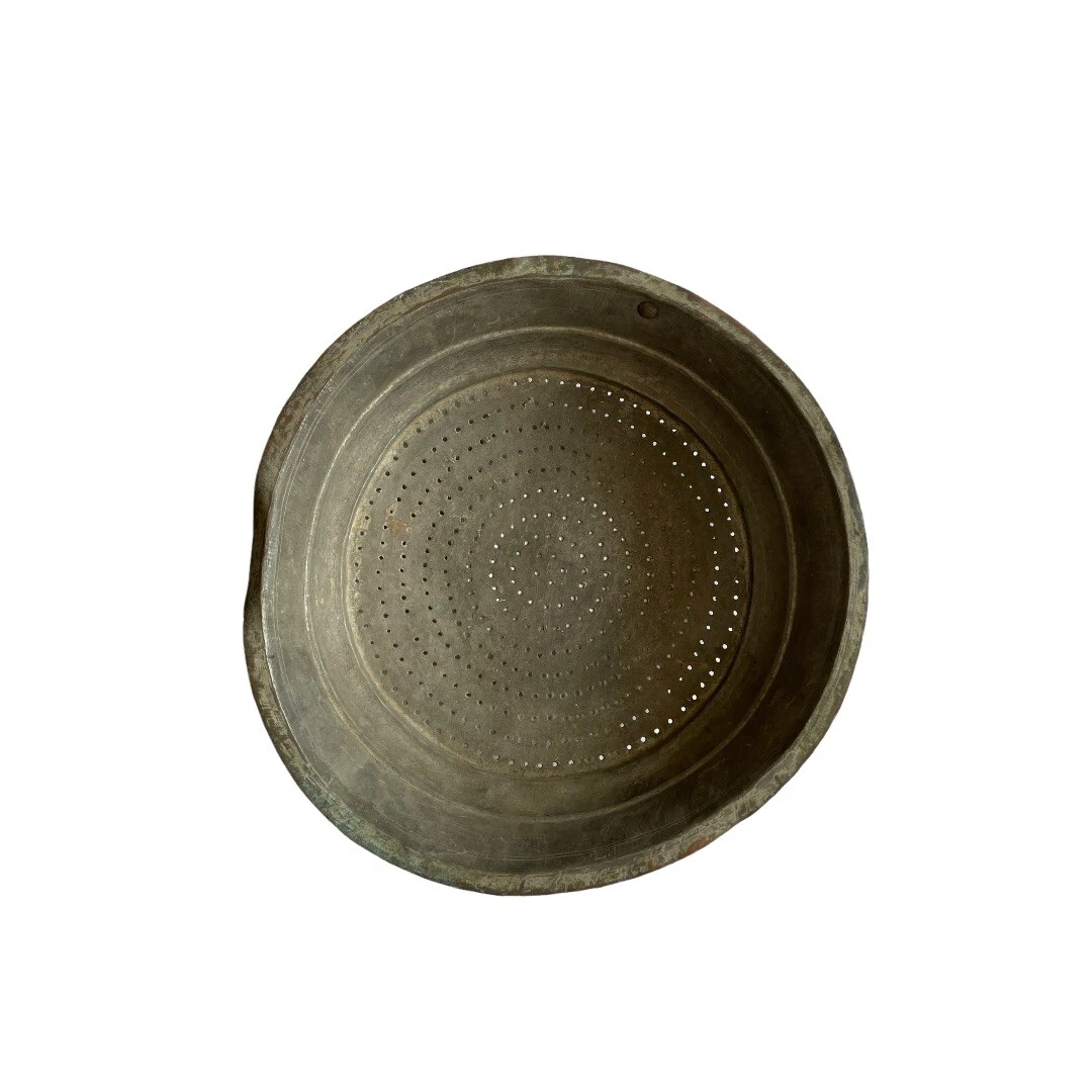 Rustic Country Cottage Vintage Colander/Strainer Handcrafted Wall Hanging