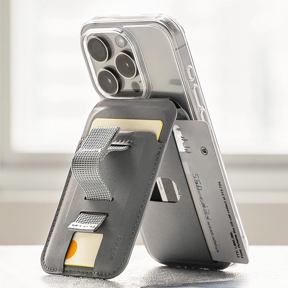 Ringke [支架手柄钱包磁性]3张信用卡可调节手指手柄支架 — 第 2/4 张图片