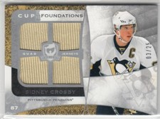 2008/09 UPPER DECK THE CUP FOUNDATIONS SIDNEY CROSBY QUAD JERSEY GOLD 3/25